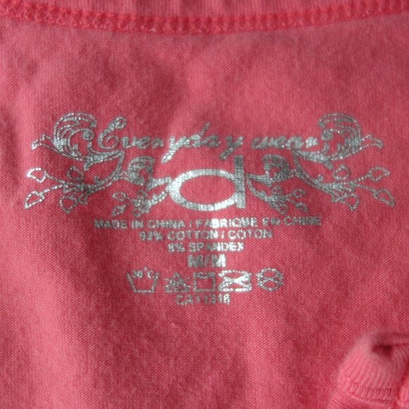 Everday Wear Pink V-Neck Short Sleeve T-Shirt 43-0049 Size M - Picture 9 of 13